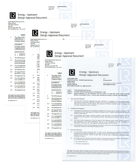 Titan Offshore Modules - LLoyds DAD Files