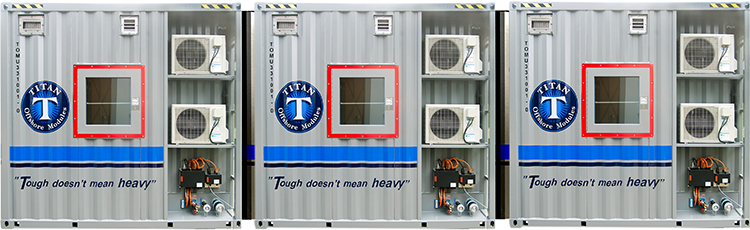 titan accommodation module lined up